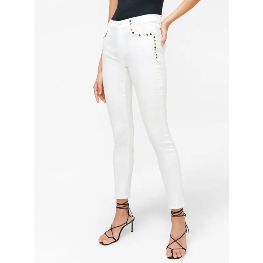 7For all mankind SKINNY WITH STUDS IN CLEAN WHITE